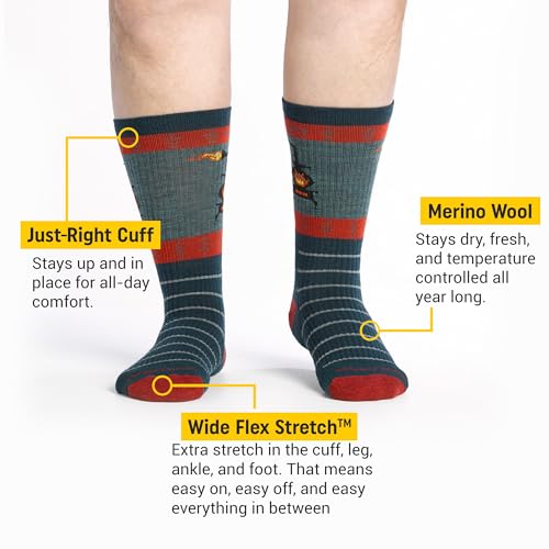 Wide Open Micro Crew Men's Socks - Merino Wool, Winter Holiday Crew Socks (9006)2