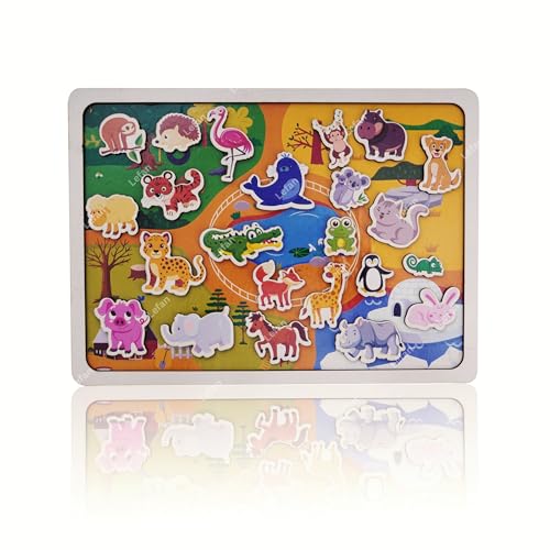 Image of Wooden Animal House Puzzle Toy Montessori Shape Sorting Puzzle with Animals and Matching Homes Educational Wooden Puzzle for Toddlers and Kids Age 2 3 4 5 6 7 Years Fine Motor & Logic Skill Builder