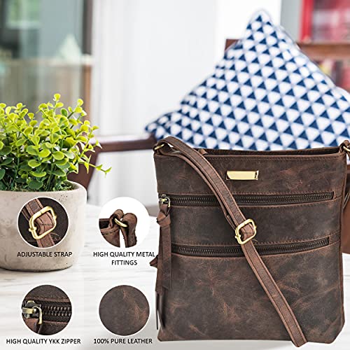 Leather Crossbody Purse for Women- Small Crossover Long Over the Shoulder Sling Womens Purses and Handbags - Image 4