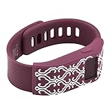 XO Your Sister - Fitbit Charge/Fitbit Charge HR Slim Designer Sleeve - Band Cover- Arabesque burgundy/white