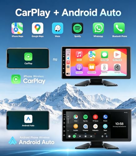 Image of 5-Channel GPS Navigation Touchable Screen Car Stereo with Carplay 128GB Large 1080P Image 10.36 Inch Monitor Backup Camera Built-in DVR for RV Truck Trailer Rear Side Front View Wired System
