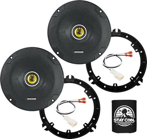KICKER Front Door 6.5 Speakers Kit for Subaru WRX/WRX STI 2016-2021 Upgrade Kit - Pair of CS Series 6 1/2 Inch Coaxial Speakers with Adapters and Harnesses - CSC65, 46CSC654