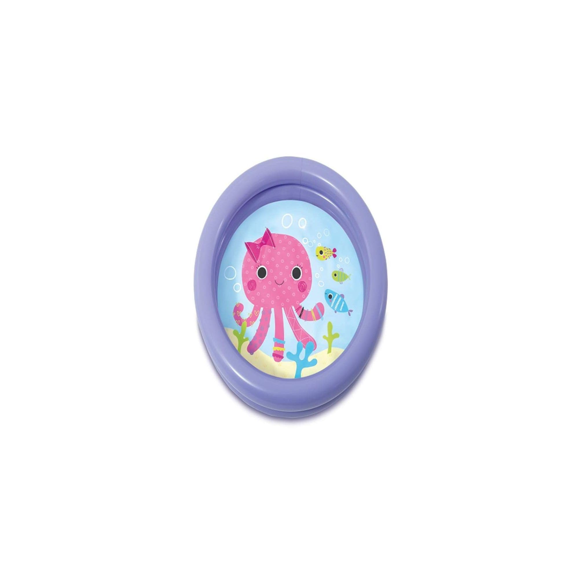MSQUARE Kids Inflatable Splash Play Pool, Cute Cartoon Bear & Octopus Design, Portable and Foldable, Indoor Outdoor Water Fun, Colorful Round, Boys and Girls Summer Activity Toy (Purple)