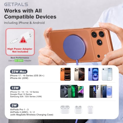 Image of 25W Magnetic Portable Fast Wireless Charging Pad for Apple iPhone Series