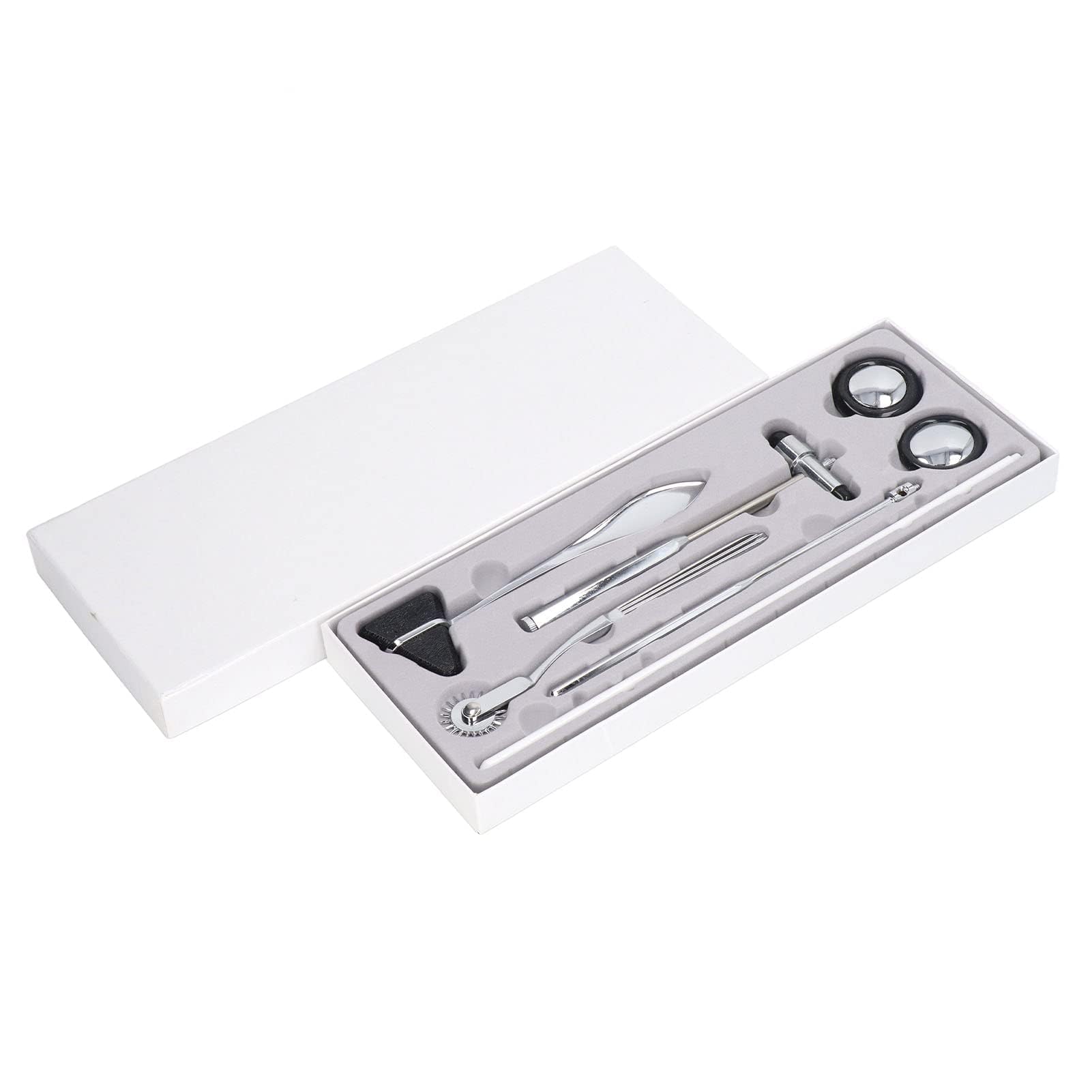 Ensemble 5 Marteaux Neurologiques Acier Inoxydable, Marteau Main Neurologique Portable Multifonctionnel pour Examen Système Nerveux