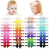 Dooboi 40pcs Baby Girls Hair Bows Headbands Grosgrain Ribbon Hair Band Accessories for Infants Newborn Toddler (4In)