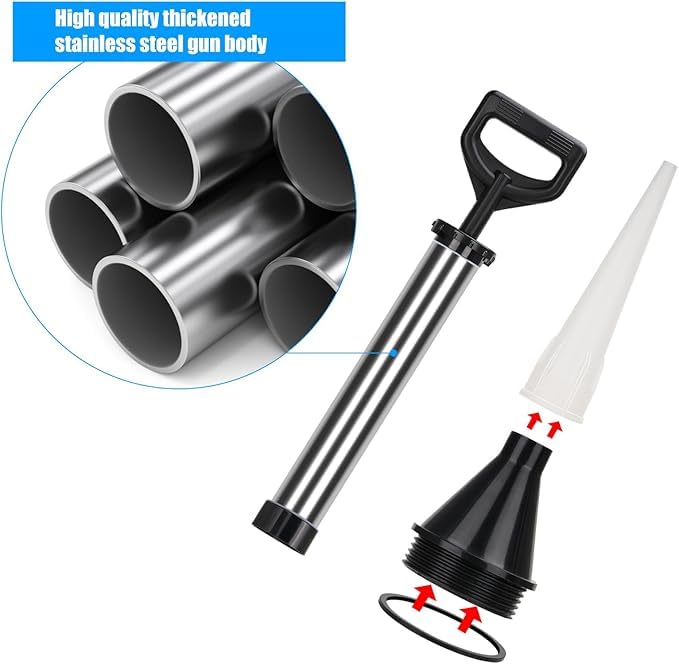 Inox nozzle voor mortelpistool: Speciale spuitkop voor montage op de