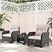 GIANTEX 5er Rattan Gartenmöbel Set, Balkonmöbel Kleiner Balkon, Balkonset 2 Rattansessel mit Hocker, Gartenlounge Set Terrassenmöbel mit Tisch, Gartengarnitur Möbelsets Outdoor Sitzgruppe 5 teilig