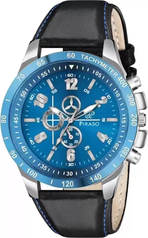 PIRASO Analog Blue DIAL & Black Strap Watch for Men & Boys (B0CQMBSM56) Amazon Price History, Amazon Price Tracker