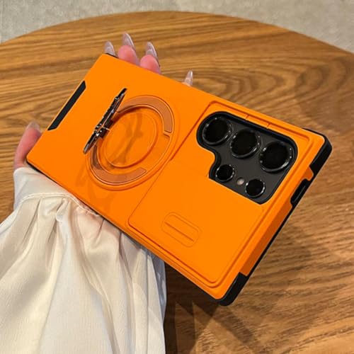 Coque de protection magnétique haut de gamme Samsung A35 orange mat