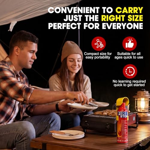 Image of 2 /4-Pack Fire Extinguisher with Mount Brackets,Portable for Home Kitchen Car Boat,BBQ -Multi-Purpose Protection (2-Pack Fire Extinguisher)