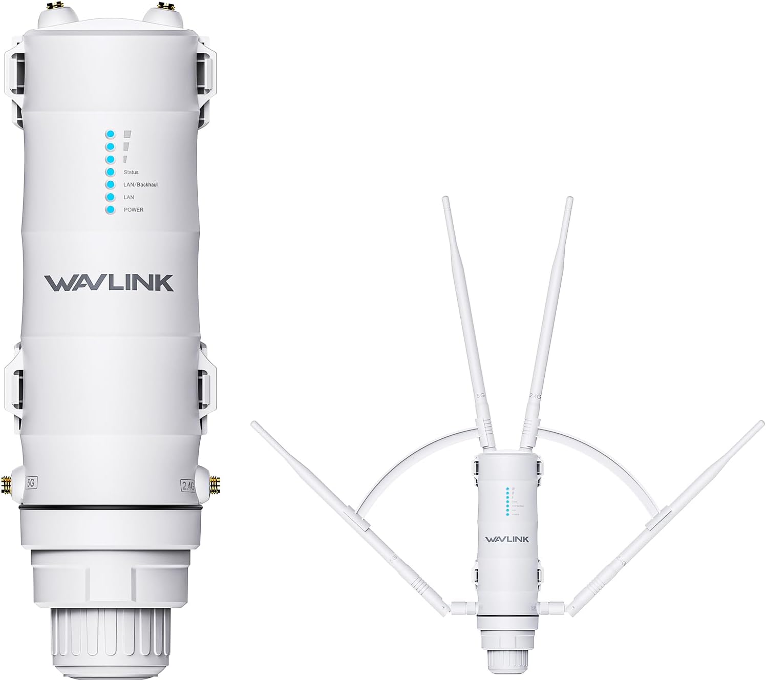 WAVLINK AC1200 Outdoor Long Range Weatherproof WiFi Extender/Wireless Access Point with Passive POE, Dual Band 2.4G 5G, 4x7dBi Omni Directional Antennas,Supports Router/AP/Repeater/Mesh Modes