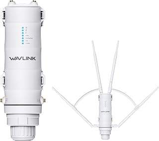 WAVLINK AC1200 Outdoor WiFi Extender | Weatherproof Long-Range AP/Repeater/Mesh, Dual-Band 1200Mbps, PoE, 4x7dBi Antennas