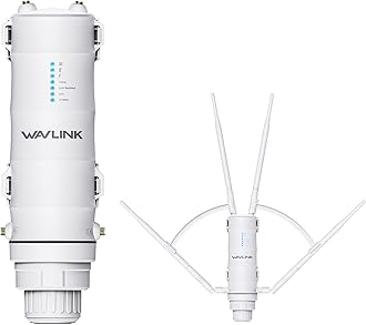 AC1200 Outdoor Long Range Weatherproof WiFi Extender/Wireless Access Point with Passive POE, Dual Band 2.4G+5G, 4x7dBi Omni Directional Antennas, Supports Router/AP/Repeater/Mesh Modes