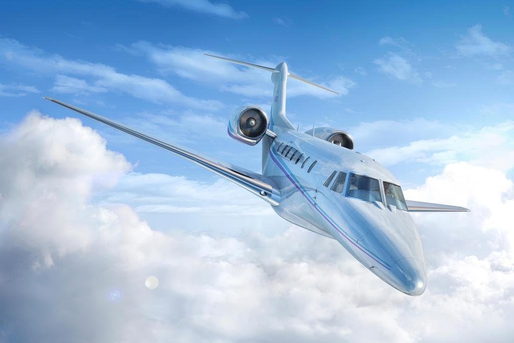 Private Jet Airplane in the Clouds Photo Photograph Cool Wall Art Print Poster 36x24