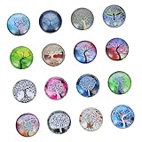 SOIMISS 16 Stück Teiliges Farbiges Magnetset mit Lebensbaum Design Starke Haftung Metallflächen Dekorative Kühlschrankmagnete für Notizen Fotos Postkarten Kratzfeste Kristallglas Sticker