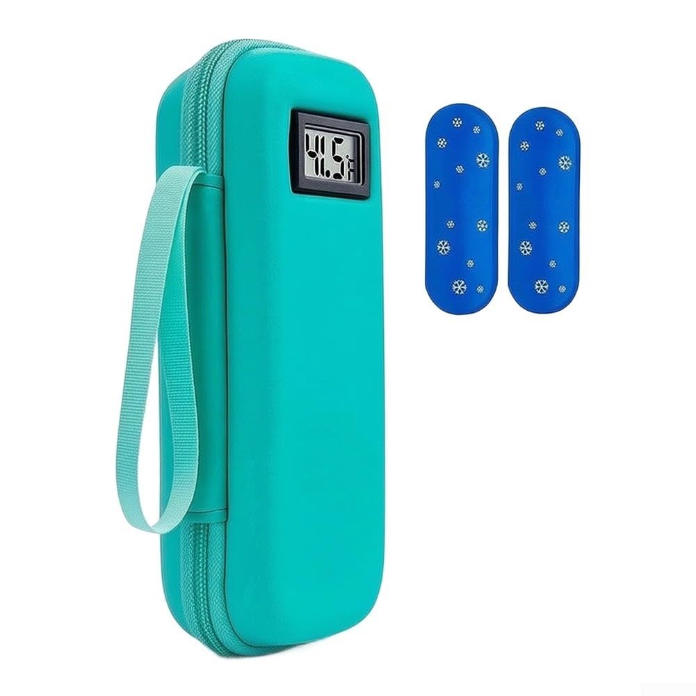 Bolsa Insulina con Termómetro Digital EVA Portátil(blue)