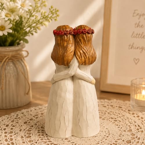 Sister Gifts from Sister, Sister Birthday Gift, Unique Red Floral Figurine - image 5
