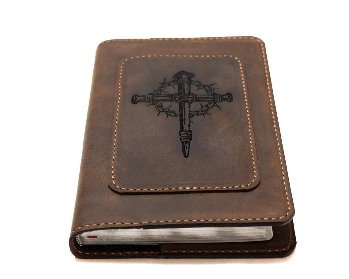 Genuine Leather KJV Large Print Bible. Option to Laser engrave name, initials or logo. Personalized Gift for Wedding, Baptism, Graduation or Birthday. Handmade in the USA.