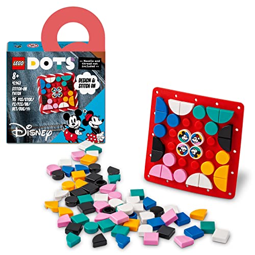 LEGO 41963 Dots | Disney: Mickey y Minnie Mouse: Parche para Coser en Ropa, Bolsos o Mochilas, Decoración y Manualidades para Niños, Juguete, DIY, Mosaicos y Piezas
