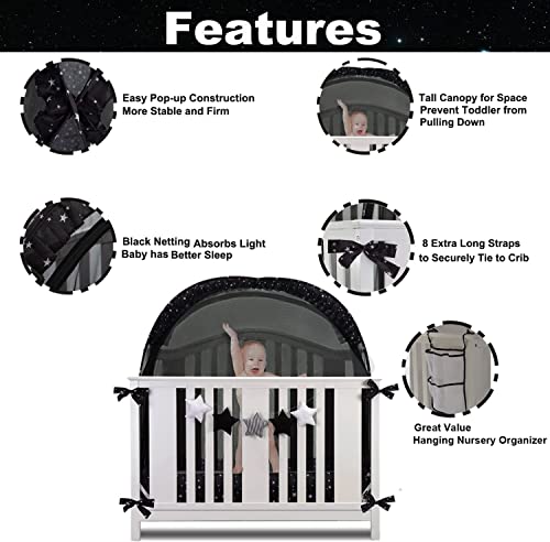 Joinsi Baby Safety Crib Tent - Crib Canopy To Keep Infant From Climbing Out, Pop Up Mesh Net With Organizer #TOP1