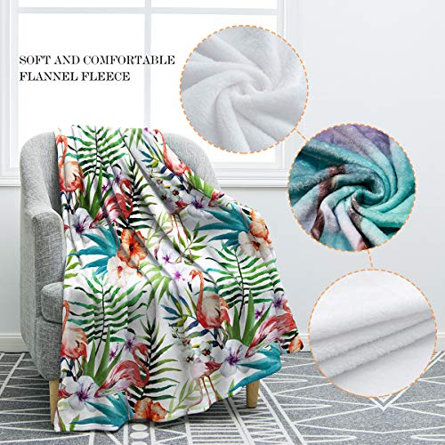 Jekeno Flamingo Blanket Throw Print Cozy Lightweight Durable Bed Couch Blanket For Sofa Chair Bed Kids Gift Women 50"X60" #TOP1