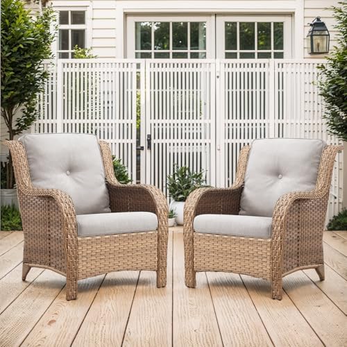 Belord Patio Chairs Set of 2-300 LBS Weight Capacity Outdoor Wick...