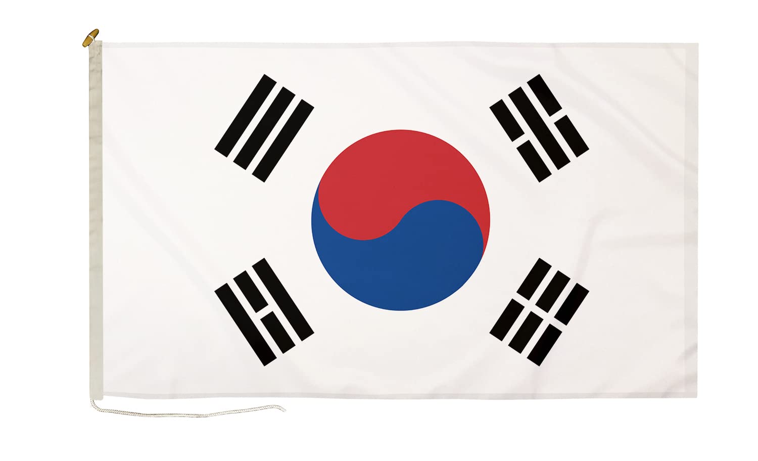 DuraFlag Korea South Small Courtesy 20x12" Rope and Toggled Premium Quality 50x30cm Flag