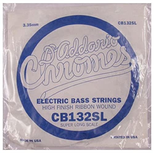 Corde seule basse D'Addario Chromes CB132SL, l'excellence du filet plat polie