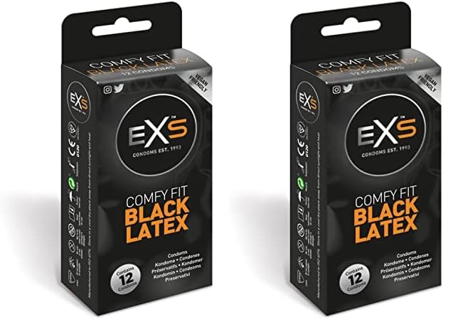Exs Condoms Exs Black Latex - 12 Pack Exs Condoms 300 g (Paquete de 2)