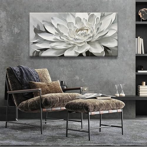 Image of TAIJXAGSG Canvas Art Wall Decor lotus Print Paintings Flower White Wall Art Prints Decor Ready To Hang For Bathroom Bedroom And Office Kitchen Home Decor Artwork 20 inch x 40 inch