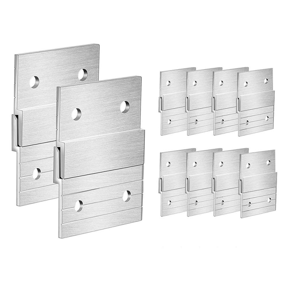 Littimoon 10Pair Cleat Hanger Heavy Duty Metal Hanger Photo Rack Art Frame Wall Hardware Z-Barfor Hook Mirror