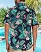 Mens Hawaiian Shirt Short Sleeve Summer Beach Casual Tops Button Down T Shirts with Pocket(Green Flamingo,XL)