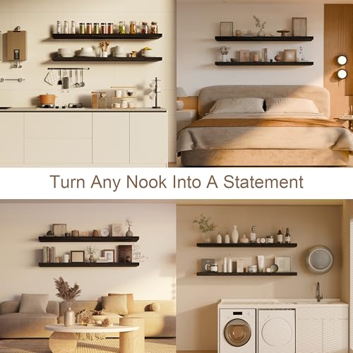 Image of 48in Floating Shelves, 2-Pack 12in Deep Wall Shelf