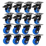 Humagineer 50mm Möbelrollen, Tragfähigkeit 68KG pro Stück, 360°Drehbar Lenkrollen Klein, Ruhig & Durable Schwerlastrollen für Möbel, Wagen, Tisch, Schreibtische, 16 Pack(8 Bremsen + 8 Universal)