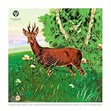 DJV Luftgewehrscheiben Nr. 1 Rehbock 10 m – 100 Stück (14 × 14 cm) | Zielscheiben für Luftgewehrschießen, Schießstand & Schießtraining