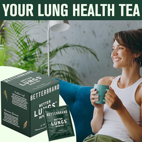 Betterbrand BetterLungs Detox Tea – Natural Herbal Blend for Respiratory Health | Caffeine-Free | 15 Tea Bags