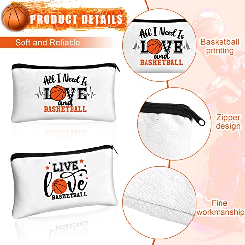Moukeren 18 Pcs Basketball Gifts Basketball Makeup Bag Accessories Funny Travel Bags for Teen Cosmetic Zipper Pouch for Team Players Lover, 8.27 x 5.12 Inch3