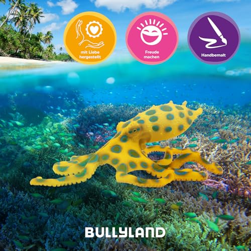 Bullyland 67510 - Spielfigur Blau-Ring Oktopus, ca. 13,8 cm große Tierfigur, detailgetreu, PVC-frei, ideal als kleines Geschenk für Kinder ab 3 Jahren