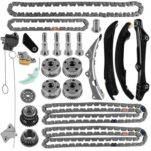 3.6L Timing Chain Kit with VVT Gear Kit for 2011-2015 Jeep Cherokee, Wrangler, for Dodge Charger, Grand Caravan, for Chrysler 300, for Ram 1500, V6 DOHC Engines Timing Replacement Parts