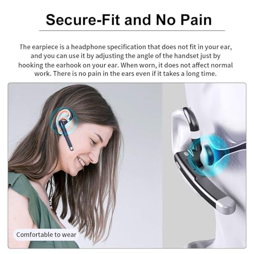 Wireless-Headset-Business-Earpiece-30Hrs-Playtime-with-450mAh-Charging-Case-Built-in-Mic-Noise-Cancelling-Headphone-50-Handsfree-Sports-Earphone-for-Android-iOS-Driving-Trucker-Driver-Business-Office