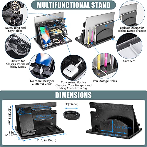 image for Parkway Home Black Wood Phone Docking Station For Men & Women-Laptop, 