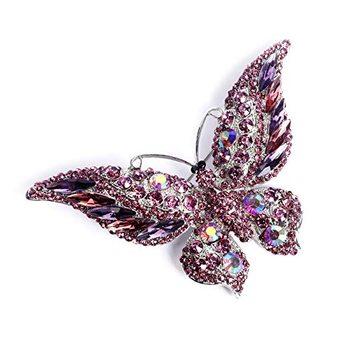 Image of Variety Styles Butterfly Brooch - Multi-Color Rhinestone Crystal Brooch Pin Cute Butterfly Shape Corsages Brooches Decoration Gift for Women
