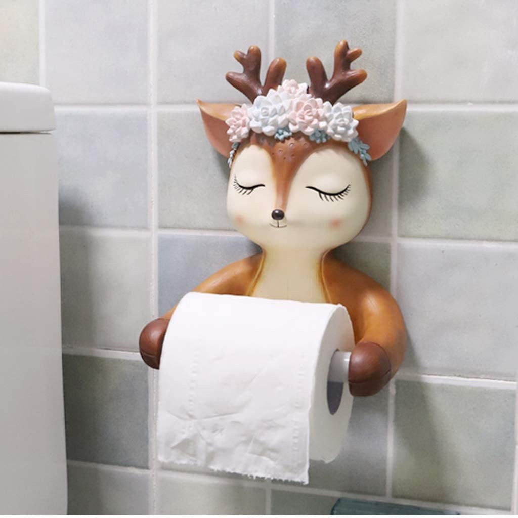 Uchwyt Papier Uchwyt Na Papier Toaletowy Kreatywny Kreskówka Zwierzę Jeleń Higiena Łazienkowa Taca Bez Wykrawania Pudełko Ręczniki Papierowe Toaletowy
