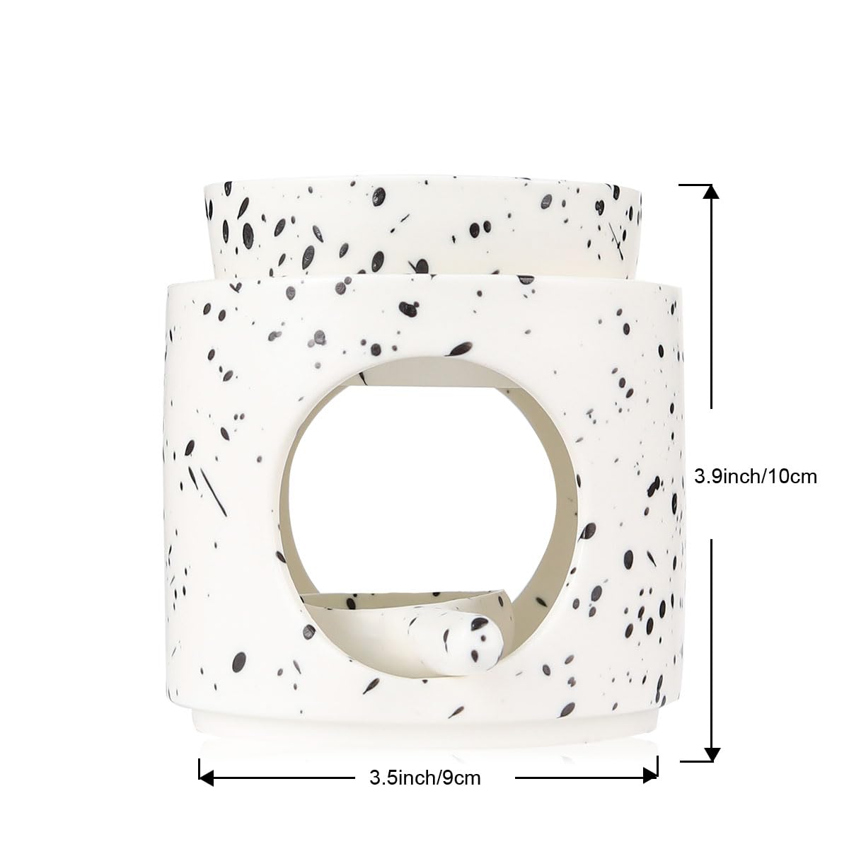 Ceramiczna lampa zapachowa z uchwytem na podgrzewacze | lampa zapachowa | dyfuzor olejków zapachowych i wosku zapachowego | wys. x 11 cm ø 10 cm zdejmowana miska | powierzchnia rowkowana |