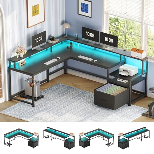SEDETA 66 inch L Shaped Gaming Desk