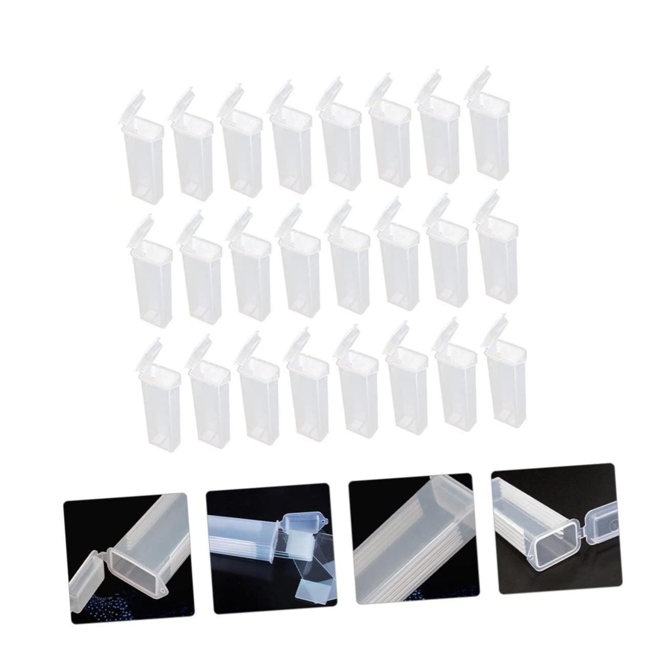 50pcs Slide Box Microscope Stage Slide Polyethylene Slide Holder Slide Holder for Staining Glassine Slides Glass Slide Cases Pathological Slide Storage Laboratory Tool Pp. White CIYODO