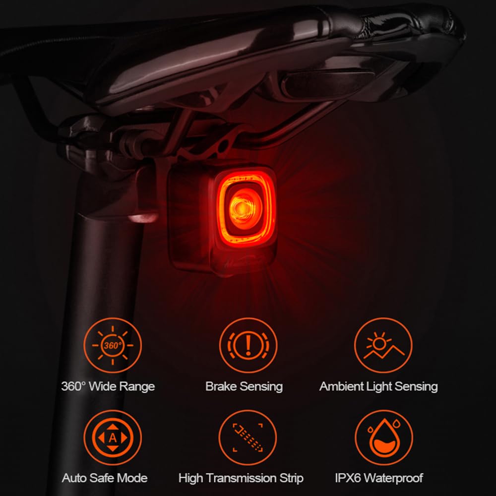 Night Cycling Inteligentne tylne światło Auto Brake Tylne światło rowerowe MTB Road Bike Safety Sensor Lampa ostrzegawcza