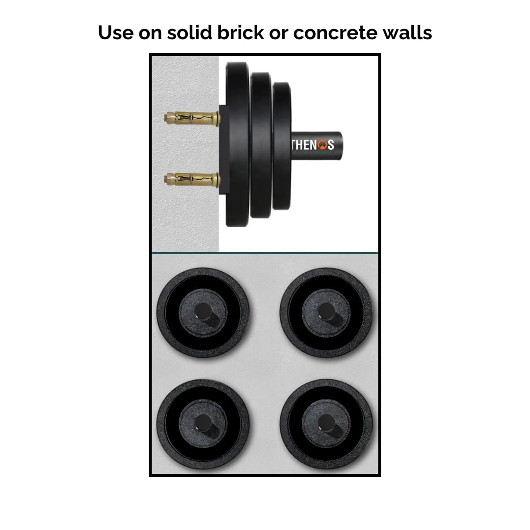 Sthenos Gym Weight Plate Wall Holder Rack (Pack of 1) – Heavy-Duty Steel Wall Mount for Olympic Weight Plates, Home Gym Organizer, Space Saving Fitness Storage Rack 2