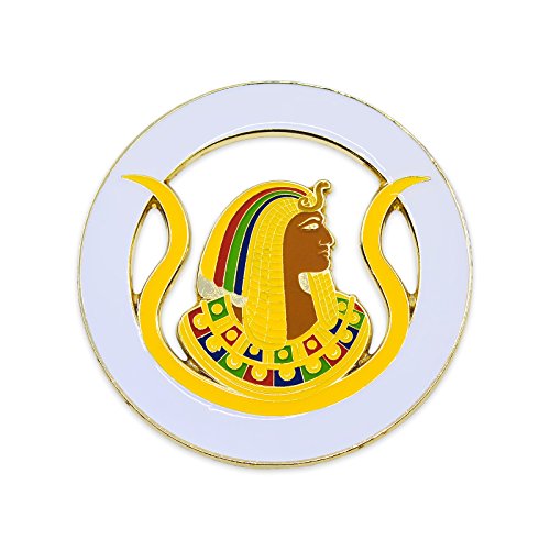 Image of DOI Daughters of Isis Round Masonic Auto Emblem - [White & Gold][3'' Diameter]